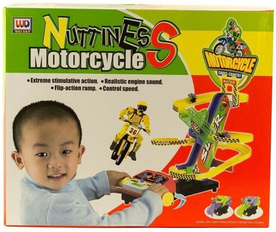 

HALO NATION Motorcycle Stunt Bike Race Track Set For Kids(Yellow, Red), Red;yellow