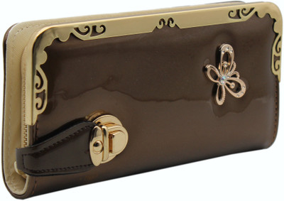 

Trendy Women Brown Artificial Leather Wallet(6 Card Slots)