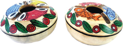 

Banga Decorative Ashtray Pair Multicolor Wood Ashtray(Pack of 2)
