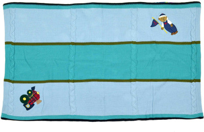 vhitz Self Design  Blanket(Cotton, Blue