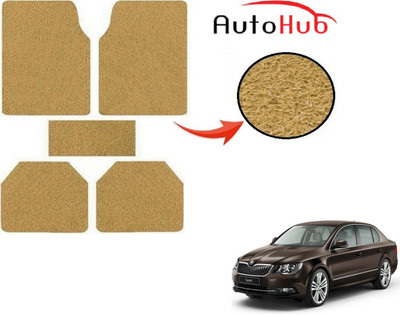 Auto Hub PVC (Polyvinyl Chloride) Standard Mat For  Skoda Superb(Beige)