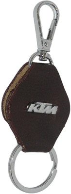 

Aura Imported Leather & Metal KTM Locking Key Chain(Brown, Silver)