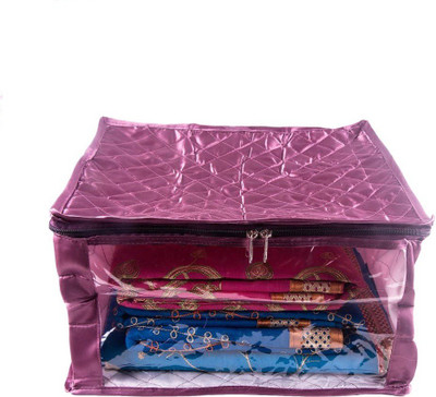 

Addyz Plain Large Satin Saree Salwar Suit Kamiz Cover Storage Bag(Purple)