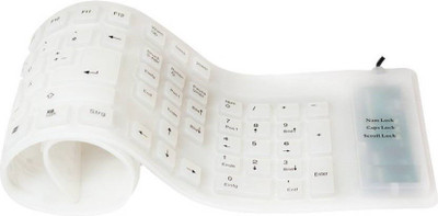 

NewveZ USB 2.0 Silicon Flexible White Wired USB Multi-device Keyboard(White)