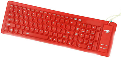 

NewveZ USB 2.0 Silicon Flexible Red Wired USB Multi-device Keyboard(Red)
