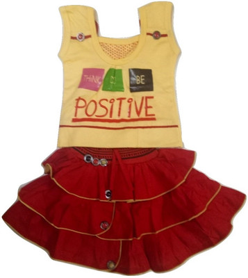 

Kid n Kids Girls Party(Festive) Top Skirt(Multicolor, Red