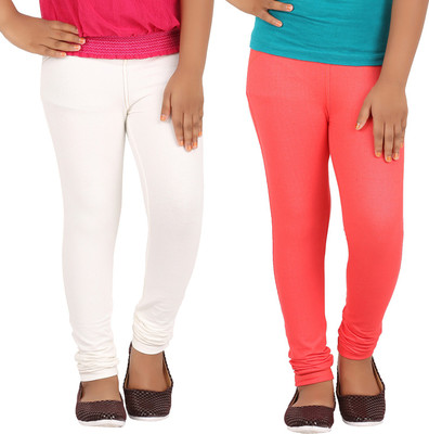 

Greenwich Jegging For Girls(Multicolor, Pack of 2, Snow white;coral