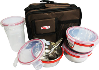

Rishabh Sip And Eat 4 Containers Lunch Box(1000 ml), Brown