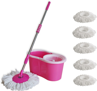 

Zido Spin Mop with 5 Microfibre Mop Set