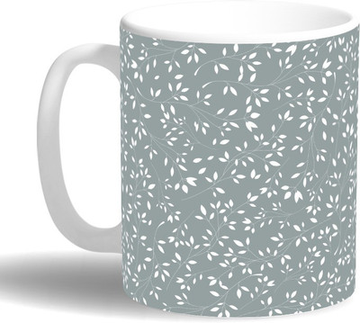 

PRINT OPERA Flowers Leaves Ceramic Mug(330 ml), Multicolor