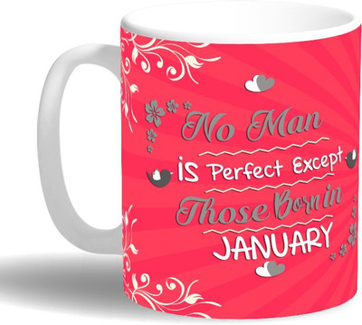 

PRINT OPERA Perfect Man Born in January Ceramic Mug(330 ml), Multicolor