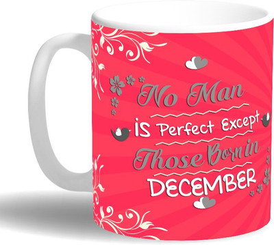 

PRINT OPERA Perfect Man Born in December Ceramic Mug(330 ml), Multicolor