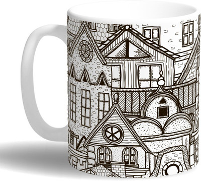 

PRINT OPERA City Graphy Ceramic Mug(330 ml), Multicolor