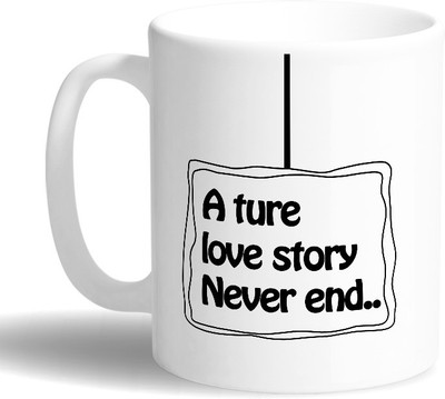 

PRINT OPERA True Love Story Never End Ceramic Mug(330 ml), Multicolor