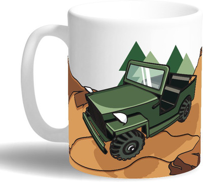 

PRINT OPERA Jeep Ceramic Mug(330 ml), Multicolor