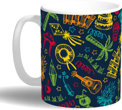 

PRINT OPERA Things Ceramic Mug(330 ml), Multicolor