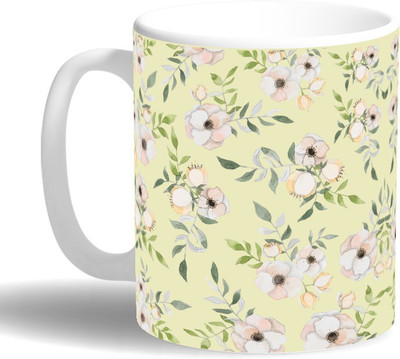 

PRINT OPERA Light Color Flowers Ceramic Mug(330 ml), Multicolor