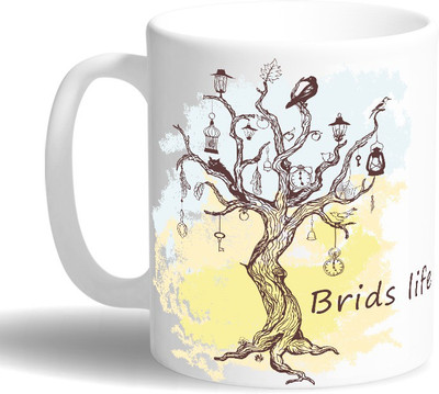 

PRINT OPERA Birds Life Ceramic Mug(330 ml), Multicolor