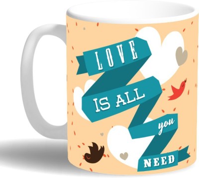 

PRINT OPERA Love is All You Need Ceramic Mug(330 ml), Multicolor