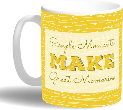 

PRINT OPERA Simple Moments Make Memories Ceramic Mug(330 ml), Multicolor