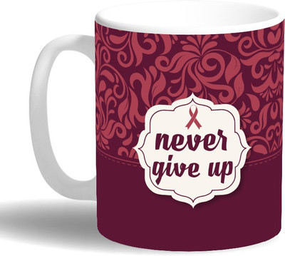 

PRINT OPERA Never Give Up Ceramic Mug(330 ml), Multicolor