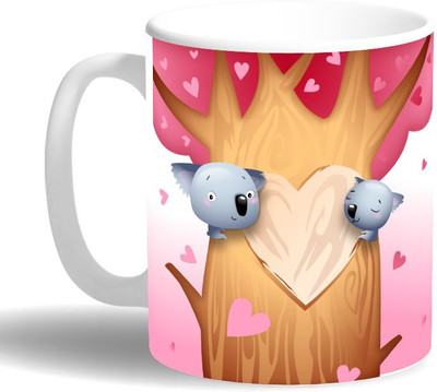 

PRINT OPERA Loving Birds Ceramic Mug(330 ml), Multicolor