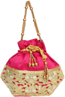 

Bagaholics Ethnic Silk Potli Batwa Potli(Pink)