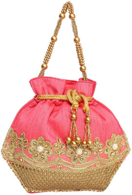 Bagaholics Ethnic Silk Potli Batwa Potli(Pink)