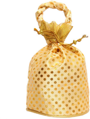 

Bagaholics Ethnic Silk Potli Batwa Potli(Gold)