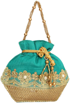 

Bagaholics Ethnic Silk Potli Batwa Potli(Green)