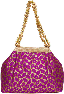 

Bagaholics Ethnic Silk Potli Batwa Potli(Purple, Gold), Gold;purple