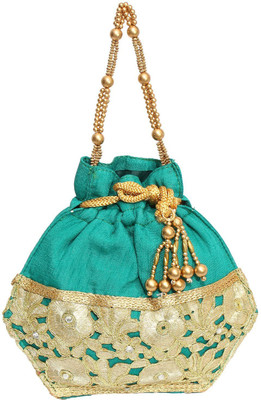 

Bagaholics Ethnic Silk Potli Batwa Potli(Green)