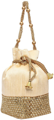 

Bagaholics Ethnic Silk Potli Batwa Potli(Gold)