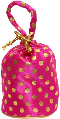 

Bagaholics Ethnic Silk Potli Batwa Potli(Pink)