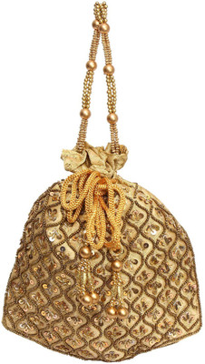 

Bagaholics Ethnic Silk Potli Batwa Potli(Gold)