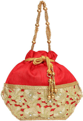 

Bagaholics Ethnic Silk Potli Batwa Potli(Red)