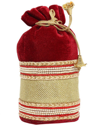 

Bagaholics Ethnic Velvet Potli Batwa Potli(Maroon)
