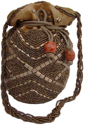 

The Living Craft The Living Craft Satin Potli with heavy bead work Potli(Multicolor)