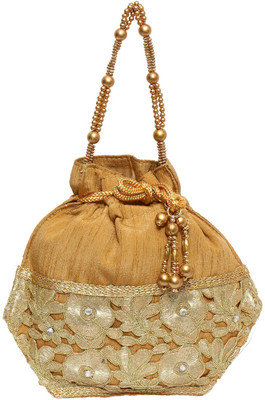 

Bagaholics Ethnic Silk Potli Batwa Potli(Gold)