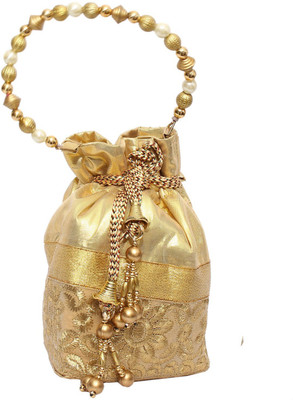 

Bagaholics Ethnic Silk Potli Batwa Potli(Gold)