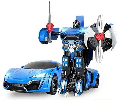 

The Flyer's Bay One Button Transforming Car into Robot with Cool Dance Features - Super Car Blue)(Multicolor)