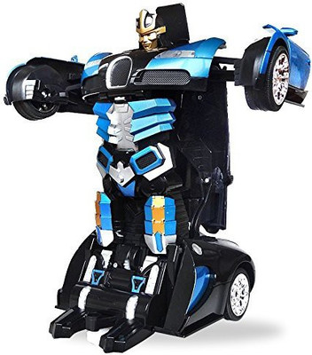 

The Flyer's Bay One Button Transforming Car into Robot with Cool Dance Features - Bugatti Blue(Multicolor)