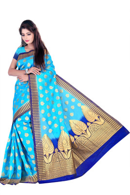 

Weavedeal Embellished Kanjivaram Silk Cotton Blend Saree(Light Blue)