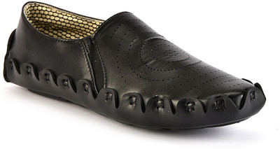 

Shoe Island Designer Black Slip-On Loafers Casuals For Men(Black