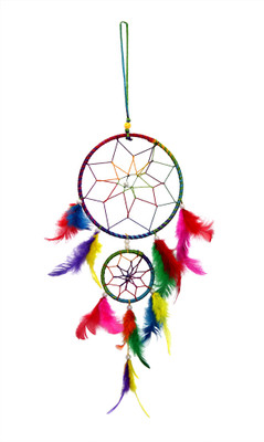 

Vastu Art Vastu / Feng Shui / Dream Catcher For Good Dreams And Positive Energy Decorative Showpiece - 60 cm(Wool, Multicolor)