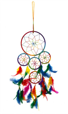 

Vastu Art Vastu / Feng Shui / Dream Catcher For Good Dreams And Positive Energy Decorative Showpiece - 70 cm(Wool, Multicolor)