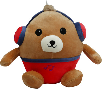 

Wishkey Teddy Bear With Ear Muff - 30 cm(Brown, Red)