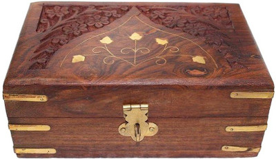 

Desi Karigar Wooden Jewellery Box Jewellery Vanity Box(Brown)
