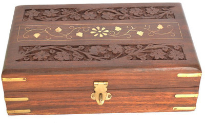 

Desi Karigar Wooden Jewellery Box Jewellery Vanity Box(Brown)