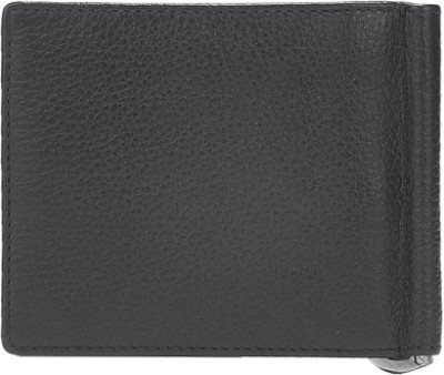 eske Men Black Genuine Leather Money Clip(8 Card Slots)